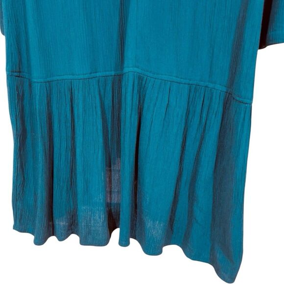 SOFT SURROUNDINGS Blue Mirabella V Neck Tunic Midi Long Sleeve Dress S - Picture 5 of 7